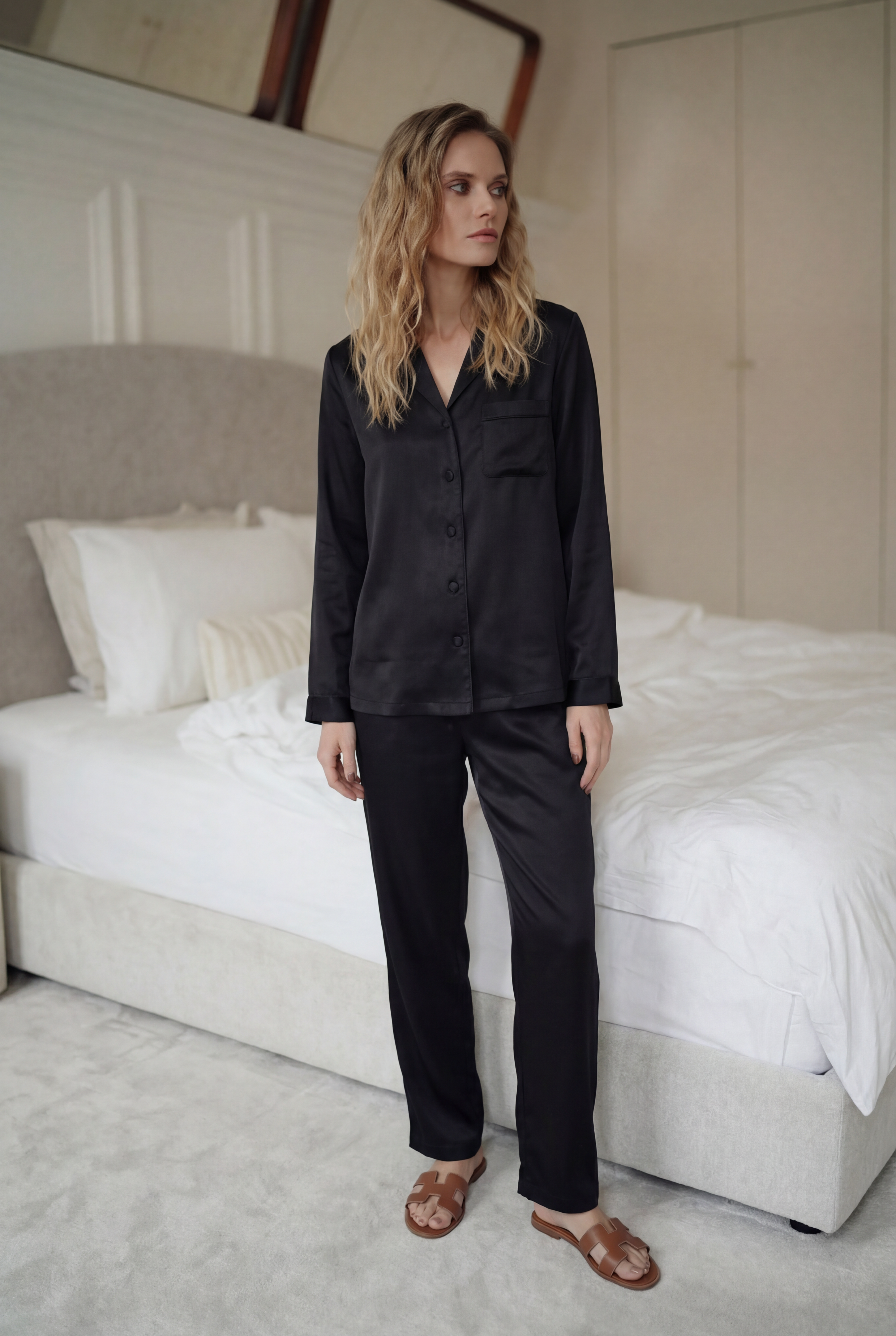 Ilgas Premium Šilko Pižamos Komplektas