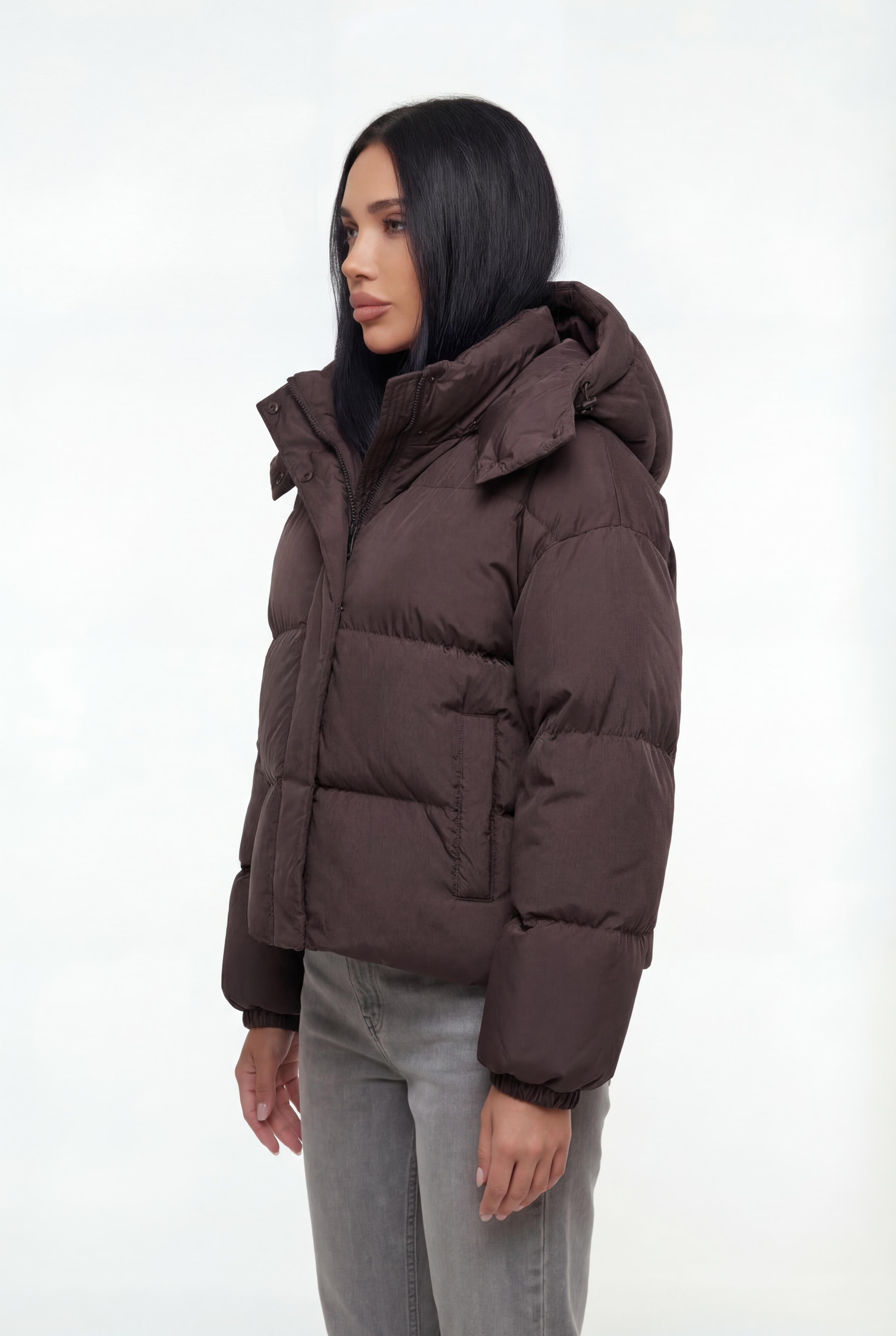 Žieminė pūsta striukė su kapišonu